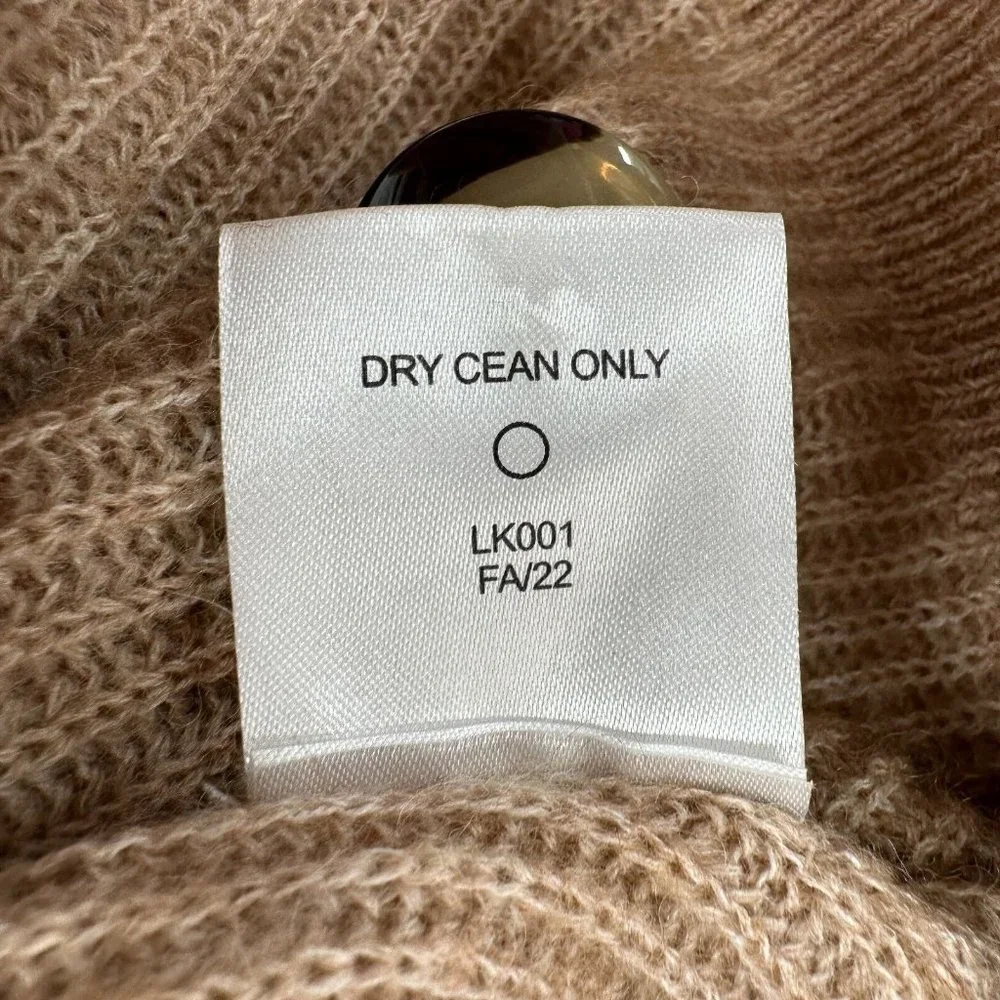 Quince Women's Heather Oatmeal Baby Alpaca-Merino Wool Cropped Cardigan sz XS - Picture 6 of 7